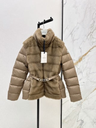 Moncler 905800570 Women's Stand Collar Plush Down Jacket