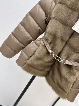 Moncler 905800570 Women's Stand Collar Plush Down Jacket