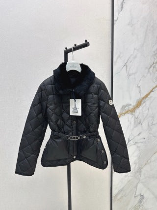 Moncler 906000590 Women's Rabbit Fur Collar Down Jacket