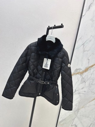 Moncler 906000590 Women's Rabbit Fur Collar Down Jacket