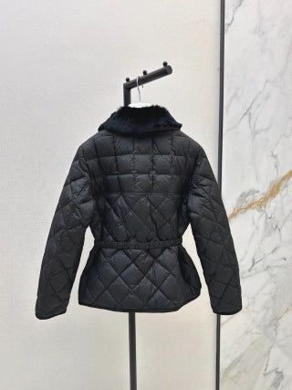 Moncler 906000590 Women's Rabbit Fur Collar Down Jacket
