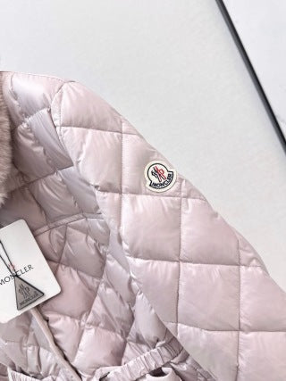 Moncler 906000590 Women's Rex Rabbit Collar Down Jacket