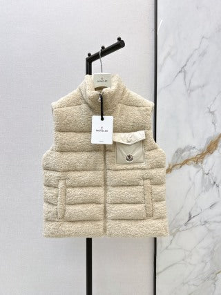 Moncler 944700460 Women's Faux Shearling Down Vest