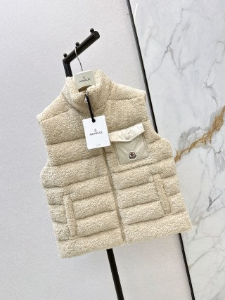 Moncler 944700460 Women's Faux Shearling Down Vest