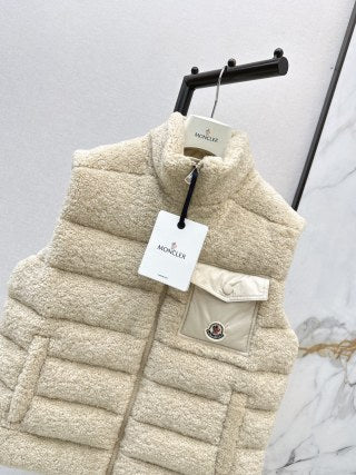 Moncler 944700460 Women's Faux Shearling Down Vest