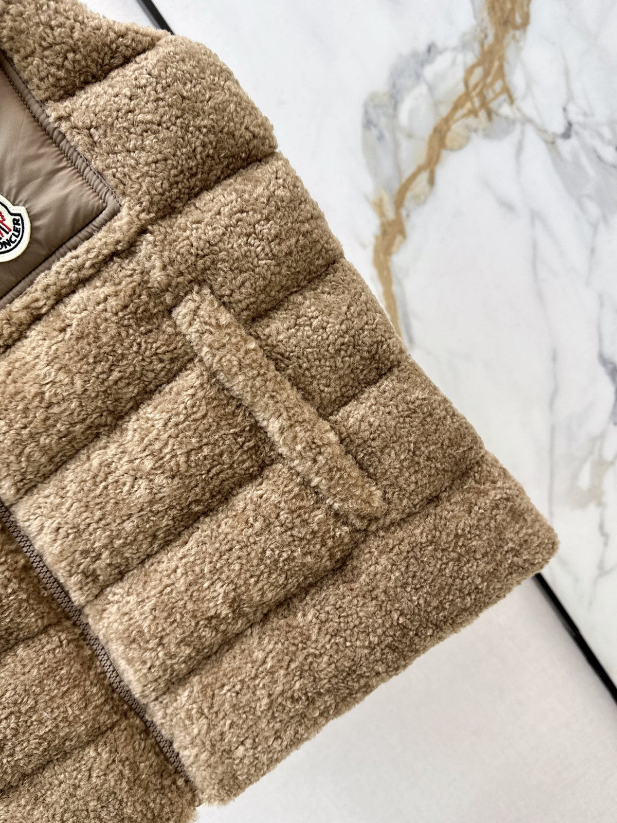 Moncler 944700460 Women's Faux Shearling Down Vest