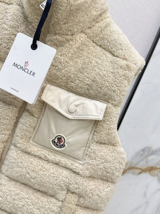 Moncler 944700460 Women's Faux Shearling Down Vest