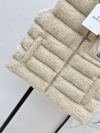 Moncler 944700460 Women's Faux Shearling Down Vest