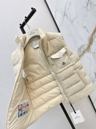 Moncler 944700460 Women's Faux Shearling Down Vest