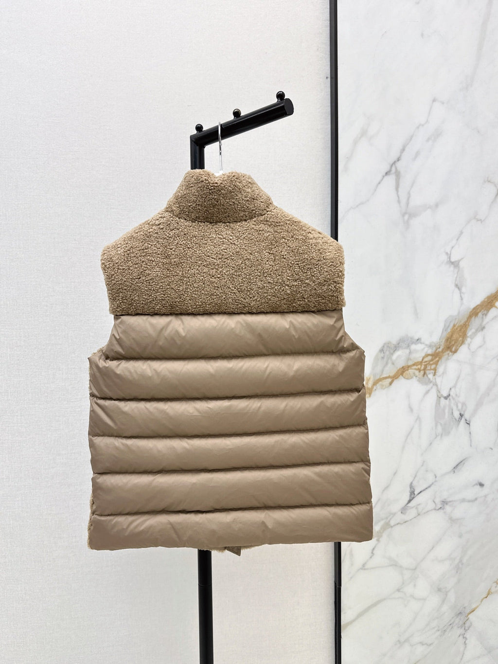 Moncler 944700460 Women's Faux Shearling Down Vest