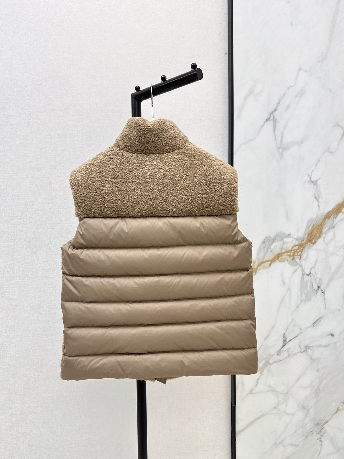 Moncler 944700460 Women's Faux Shearling Down Vest