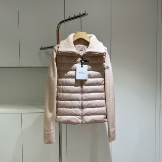 Moncler 994500430 Women's Stand Collar Down Knit Jacket