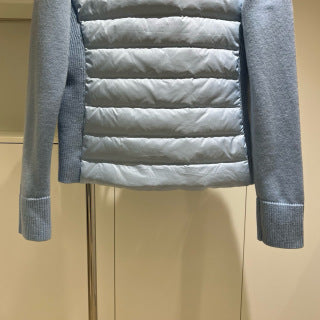 Moncler 994500430 Women's Stand Collar Down Knit Jacket