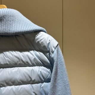 Moncler 994500430 Women's Stand Collar Down Knit Jacket