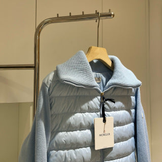 Moncler 994500430 Women's Stand Collar Down Knit Jacket