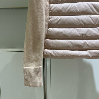 Moncler 994500430 Women's Stand Collar Down Knit Jacket