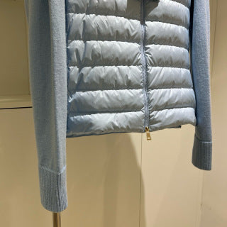 Moncler 994500430 Women's Stand Collar Down Knit Jacket