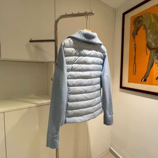 Moncler 994500430 Women's Stand Collar Down Knit Jacket
