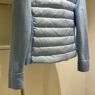 Moncler 994500430 Women's Stand Collar Down Knit Jacket