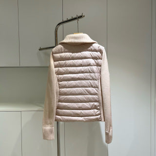 Moncler 994500430 Women's Stand Collar Down Knit Jacket