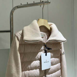 Moncler 994500430 Women's Stand Collar Down Knit Jacket