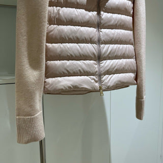 Moncler 994500430 Women's Stand Collar Down Knit Jacket