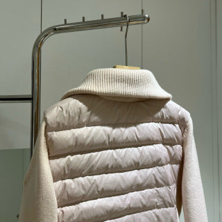 Moncler 994500430 Women's Stand Collar Down Knit Jacket