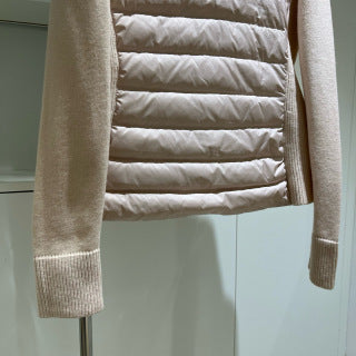 Moncler 994500430 Women's Stand Collar Down Knit Jacket