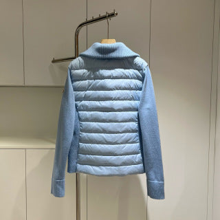 Moncler 994500430 Women's Stand Collar Down Knit Jacket