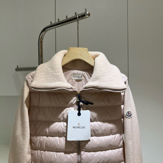 Moncler 994500430 Women's Stand Collar Down Knit Jacket