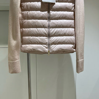 Moncler 994500430 Women's Stand Collar Down Knit Jacket