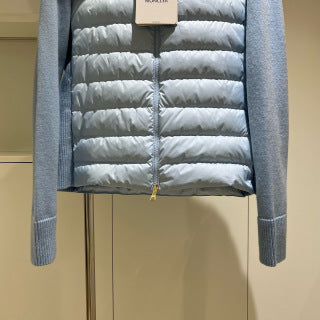 Moncler 994500430 Women's Stand Collar Down Knit Jacket