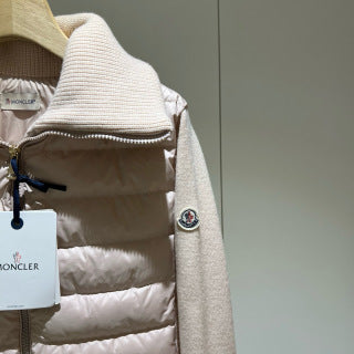 Moncler 994500430 Women's Stand Collar Down Knit Jacket