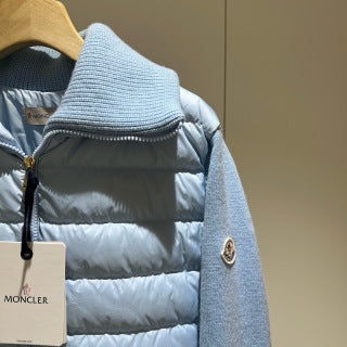 Moncler 994500430 Women's Stand Collar Down Knit Jacket