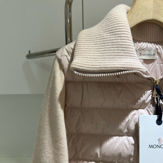 Moncler 994500430 Women's Stand Collar Down Knit Jacket