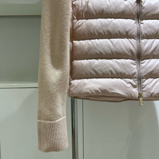 Moncler 994500430 Women's Stand Collar Down Knit Jacket
