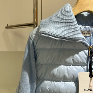Moncler 994500430 Women's Stand Collar Down Knit Jacket