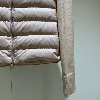 Moncler 994500430 Women's Stand Collar Down Knit Jacket