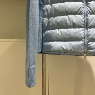 Moncler 994500430 Women's Stand Collar Down Knit Jacket