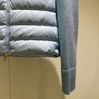 Moncler 994500430 Women's Stand Collar Down Knit Jacket