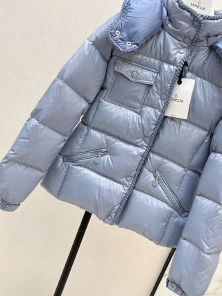 Moncler 995400530 Women's Hooded Waist-Cinching Down Jacket
