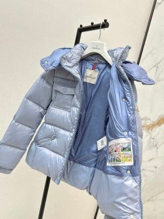 Moncler 995400530 Women's Hooded Waist-Cinching Down Jacket