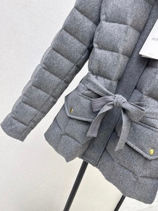 Moncler 996000590 Women's Stand Collar Drawstring Down Jacket