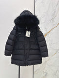 Moncler 996700660 Women's Hooded Mid-Length Down Coat