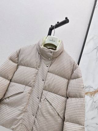 Moncler 99770760 Women's Plaid Stand Collar Down Jacket