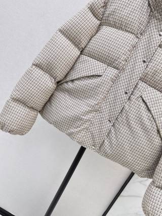 Moncler 99770760 Women's Plaid Stand Collar Down Jacket