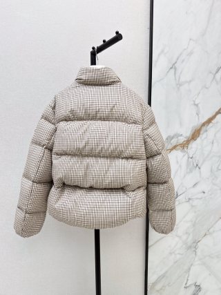 Moncler 99770760 Women's Plaid Stand Collar Down Jacket