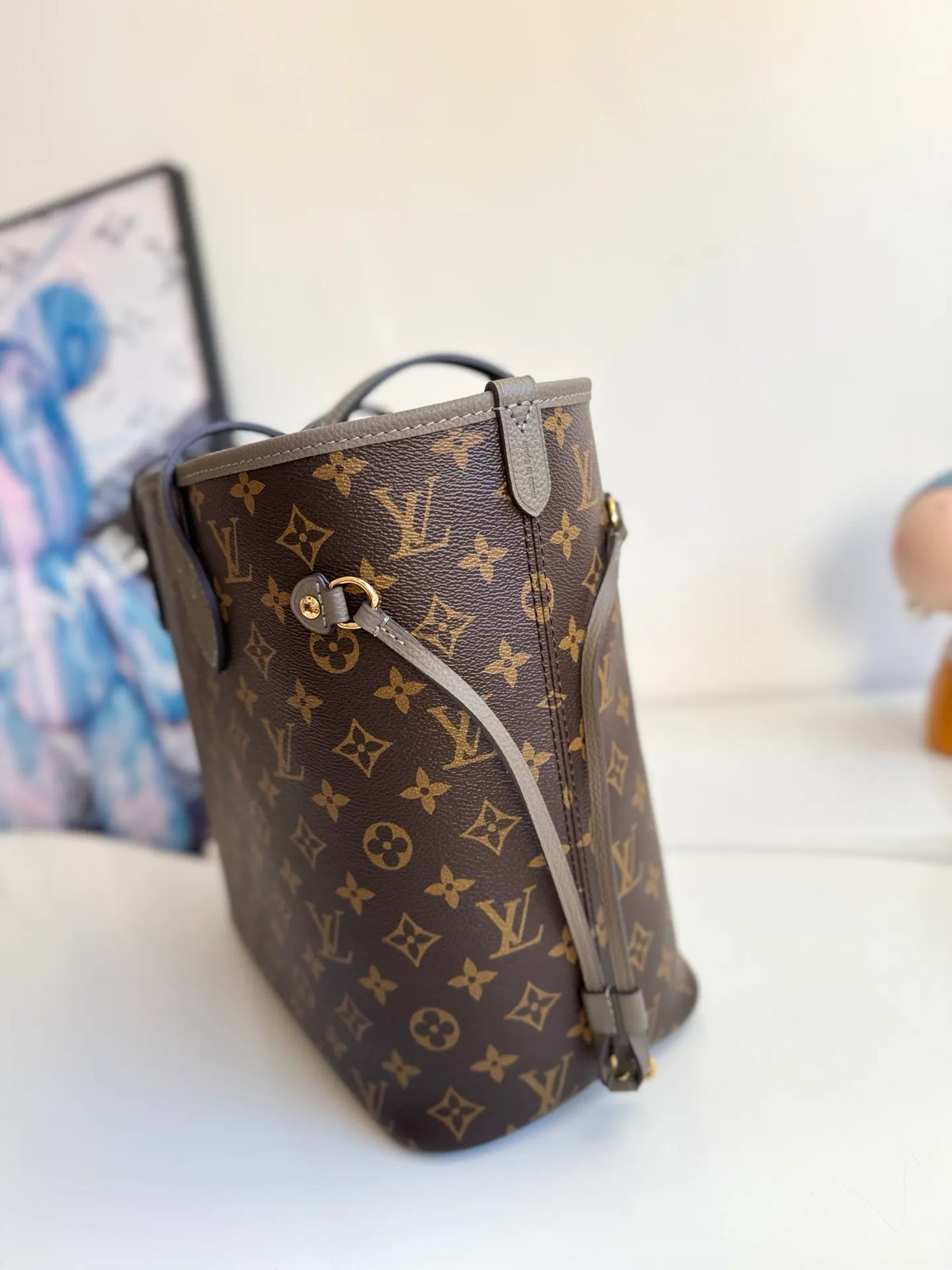 Neverfull Inside Out MM Leather Tote Handbag M25664