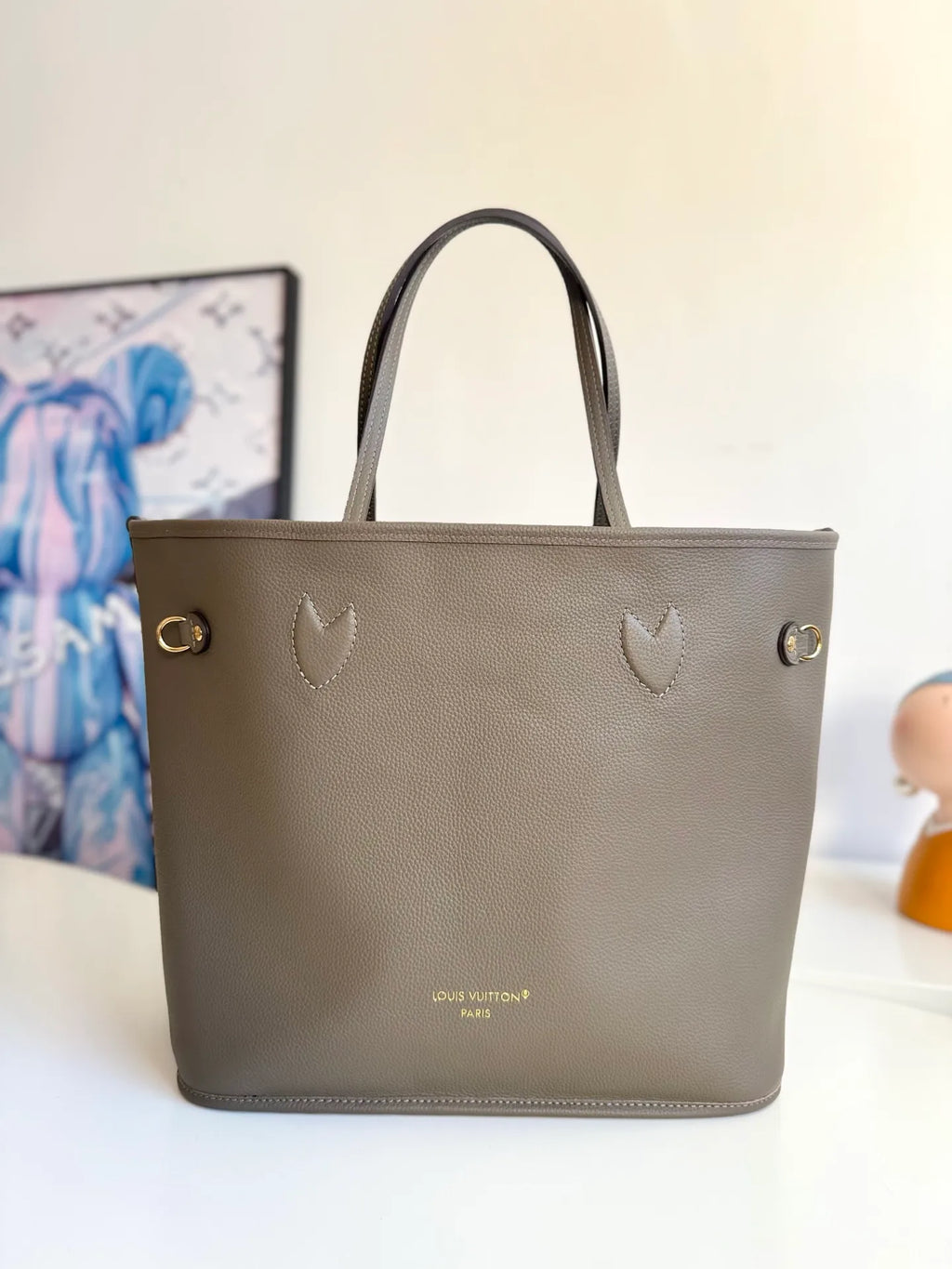 Neverfull Inside Out MM Leather Tote Handbag M25664