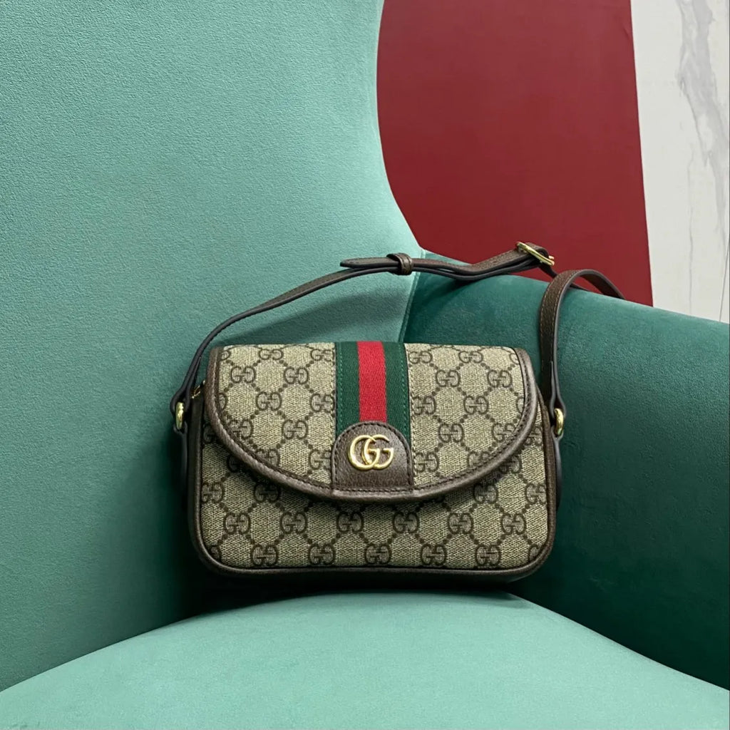Ophidia GG Supreme Canvas 7.5 in Shoulder Bag 772239